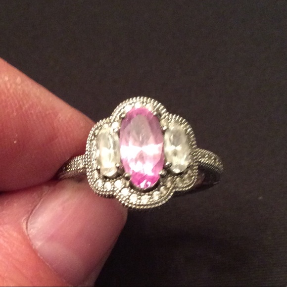 Sterling silver pink quartz ring - Picture 2 of 5